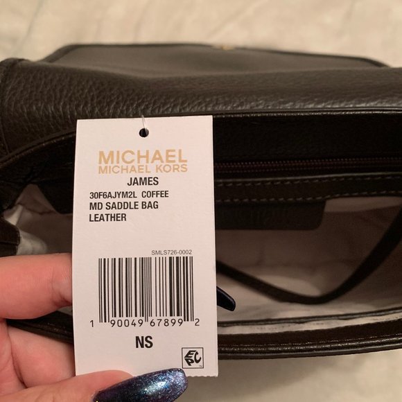 NWT Michael Kors Medium Leather Saddle Bag - Picture 8 of 16